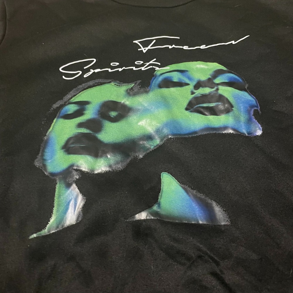 SHEIN Free Spirit Sweatshirt Black Green Graphic Pullover Top